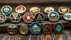 Achievement pins for how to wear multiple lapel pins