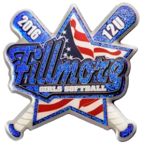 sports trading pin for Fillmoe girls softball