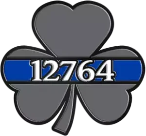 Law enforcement pin showing numbers 12764